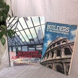 Vintage ROOFTOP ARCHITECTURE & BUILDERS OF ANCIENT WORLD hardcovers guide books